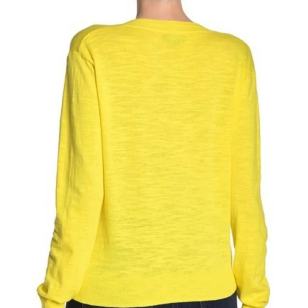 J Crew Yellow Citron Cotton Sweater Sz XL